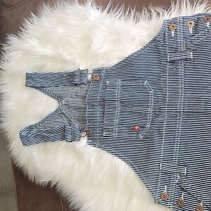 Dickies Black and White Striped Overalls